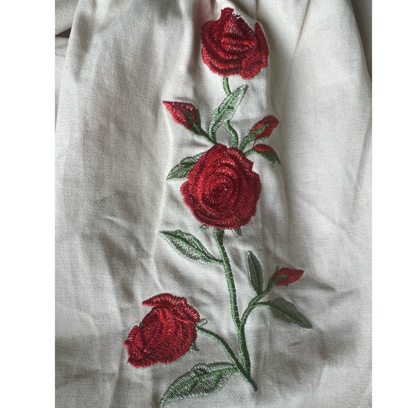 NWT Zaful Embroidered Rose Hooded Jacket, 3/4 Sleeve, Lightweight, Tan, size XL - Picture 4 of 10